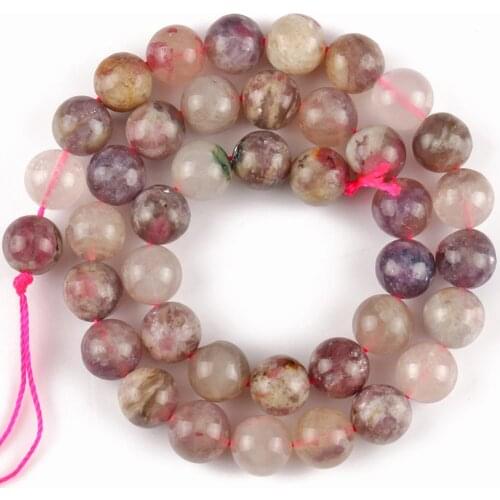 Natural Genuine Plum Tourmaline Stone Loose Spacer Round Bead For Jewelry Making Diy Bracelet Necklace 15"Per Strand 6 8 10mm