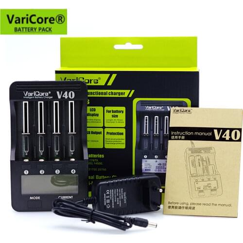 2021 New VariCore V40 LCD 18650 Battery Charger 3.7V 18650 26650 18500 16340 14500 18350 lithium battery AA/AAA NiMH batteries