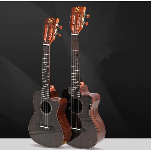 New Arrival 26 Inch Full Rosewood Ukulele Polished Corner Tenor Uku 4 Strings Small Guitar Mini Travel Hawaii Ukelele