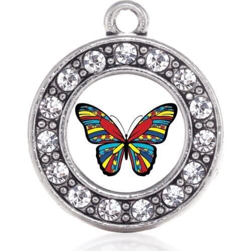 Double Nose New Fashion DIY Jewelry Making Accessories Jigsaw Puzzle Pieces Autism Butterfly Charms & Pendants