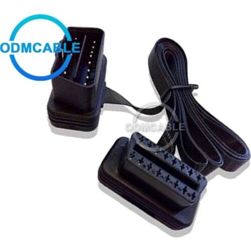 OBD 2 II Extension with Flat Ribbon Cable For Use With Torque Pro Elm 327 OBDII OBD 2 Bluetooth Fault Code Reader 30cm