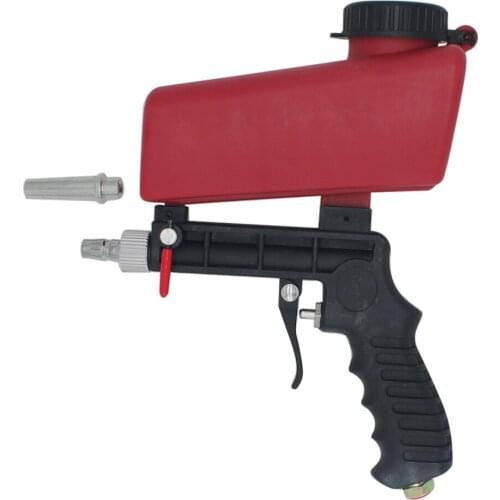 90psi Portable Gravity Sandblasting Gun Aluminium Pneumatic Sandblaster Spray Gun Sand Removal Blasting Power Machine