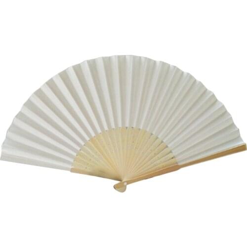 Portable Size DIY Summer Bamboo Folding Hand Held Fan Chinese Dance Party Pocket Gifts Wedding Solid Color Fan Dropshipping