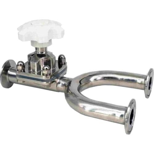 1/2" 3/4" 1" 1.2" 1.5" 2" 316 Stainless Steel Ferrule OD 25.4mm 50.5mm 64mm U-type Sanitary Diaphragm Valve Food Grade