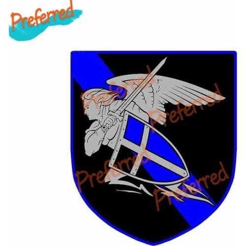 Saint Michael Blue Line Police Shield Law Enforcement Olorful Decal Motocross Racing Laptop Helmet Trunk Wall Vinyl Car Sticker