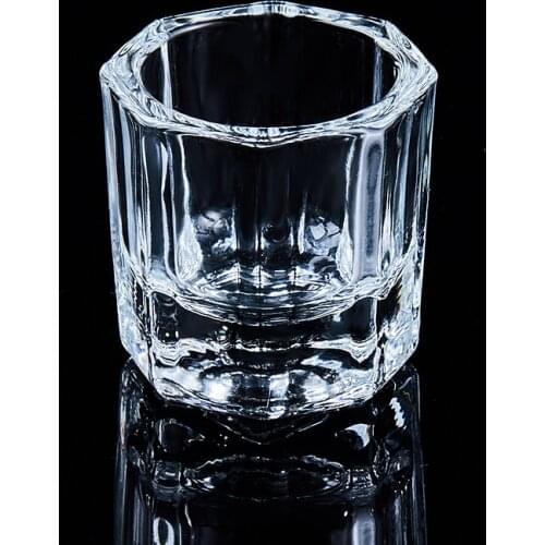 1 Pc Glass Nail Cup Acrylic Powder Liquid Crystal Glass Bowl Cup Holder Manicure Equipment Nail Tool For Nail Art