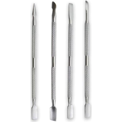 4 Pcs/Set Stainless Steel Double Head Cuticle Pusher Silver Dead Skin Remover Manicure Care Nails Art Tool Set Pedicure Push