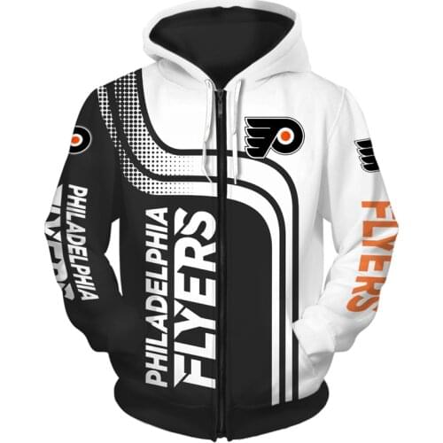 Philadelphia mens fashion Long sleeve 3D Flyers Zip Hoodies Dot stitching black wings print Sweatshirt
