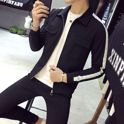 Spring Clothing Mens Korean-style Popular Brand 2020 New Style Versitile Fashion Spelling Color Jacket Coat Red