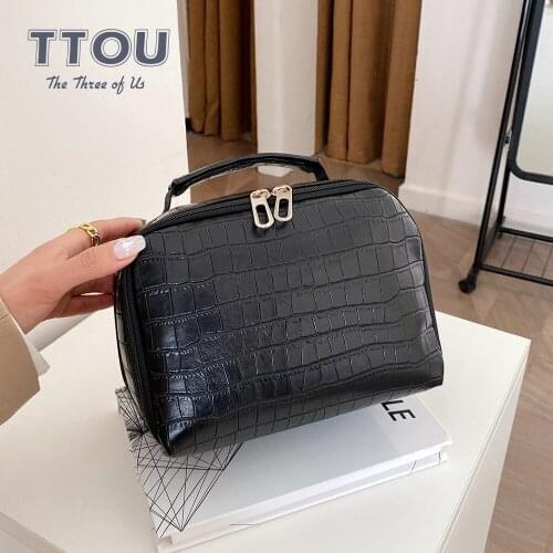 Vintage Alligator Pattern Square Tote Handbag High Quality Pu Leather Clutch Bag Designer Make Up Pouch with Handle Ladies Bags