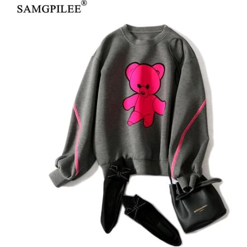 Winter 2021 Clothes For Women Casual Hoodies For Girls Cotton Full Sleeve Cartoon Pullovers O-neck Sweatshirts For Woman 4XL