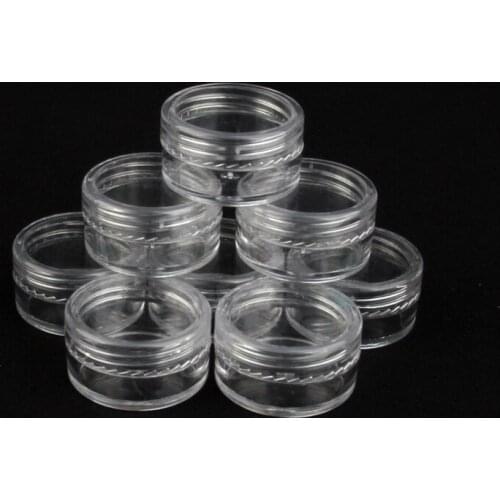 10Pcs/Lot Cosmetic Sifter Transparent Nail Art Cosmetic Bead Storage Makeup Cream Plastic Container Round Refillable Bottles