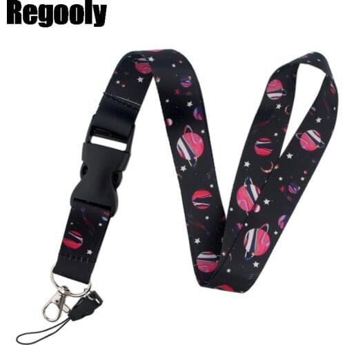 10pcs Pink Planet Classical Style Lanyard keys The 90s Phone Working Badge Holder Neck Straps Phone Hang Ropes webbings ribbons