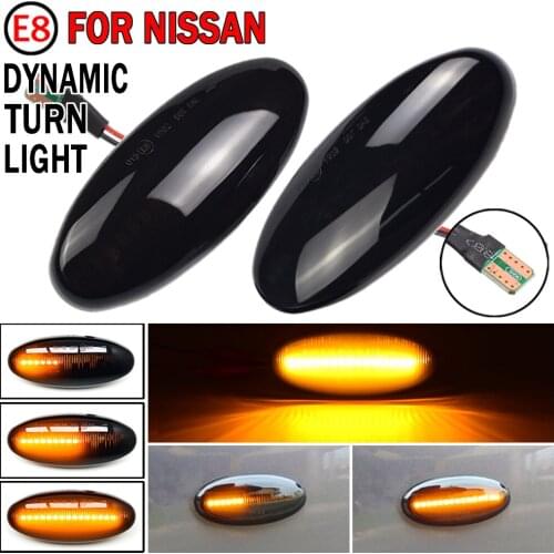 2pcs Sequential Flashing LED Turn Signal Side Marker Light For Nissan Navara D22 1998 1999 2000 2001 2002 2003 2004 2005