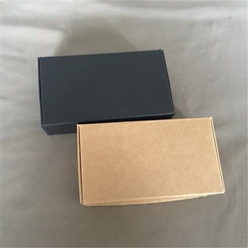 50pcs 118*67*30mm Black Brown Kraft Paper Gift Boxes Handmade Soap Packing Box Jewelry Handicraft Candy Storage Paper Boxes