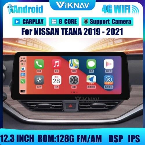 128GB 12.3 INCH Android Car Radio With screen For NISSAN Teana 2019-2021 car head unit stereo DVD multimedia GPS Navigation 2din