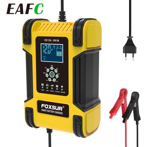 12A 24V Car Battery Chargers Automatic Charging Multiple protection Smart Battery Chargers LCD Display Car Chargers Accessories