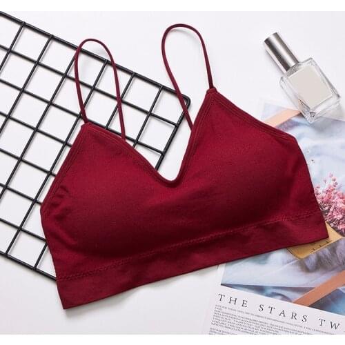 Women Padded Bra Top Push Up Wireless Tube Tops Bralette Sexy Lingerie Strap Tank Top