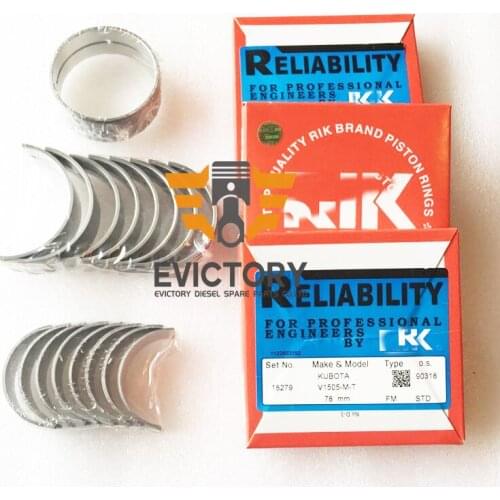 For kubota D1503 crankshaft connecting rod bearing + piston ring set