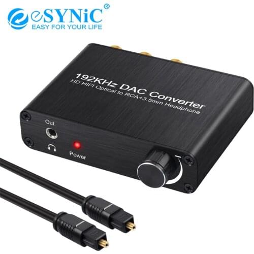 ESYNiC 5.1CH Digital to Analog Audio Converter 192kHz DAC SPDIF Optical Coxial To RCA L/R 3.5mm Jack Adapter For PS3 XBOX 360