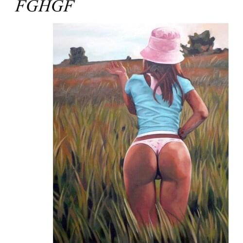 FGHGF Unframed Sexy Women Diy Painting By Numbers Kits Drawing Figure Painting Modern Wall Art Picture Unique