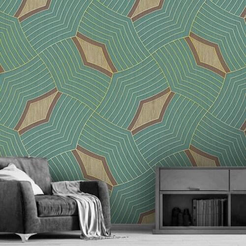 Golden Line Grid Photo Murals Custom Modern Abstract Geometric Home Decor Art Wallpaper Wall Coverings Papel De Parede 3D Sala