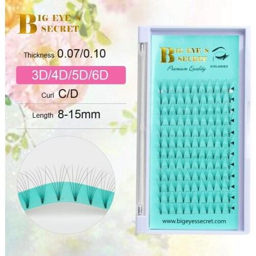 Big eyes secret Premade Volume Fans Individual Eyelashes Bundle Volume Eyelash Extensions Short Stem 3D 5D Fans Faux Strip Eyel