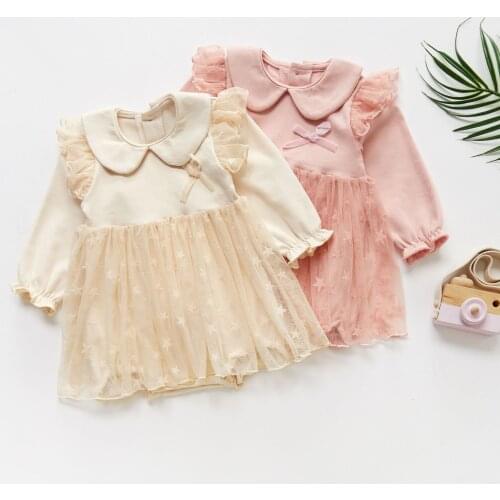 Baby Girls Dress For 1st Birthday Party Clothes Autumn Newborn Baby Girls Romper Long Sleeve Toddler Dresses Lace Princess 0-2Y