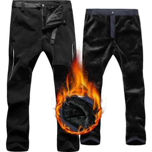 Ski Pants Men Women Outdoor High Quality Windproof Waterproof Warm Couple Snow Trousers Winter Ski Snowboard Fleece Pants Brand