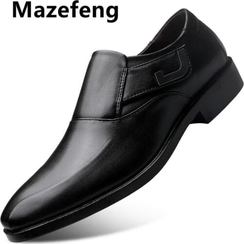 Mazefeng 2020 Crocodile Pattern PU Leather Dress Shoes Men Shoes for Business Casual Big Size 48 Shoes Formal for Wedding Party