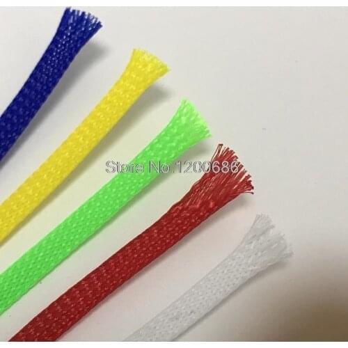 10M 2/4/6/8/10/12/14/16mm Wire Cable Protecting Color PET Nylon Braided Cable Sleeve High Density Wiring Harness Loom Protection