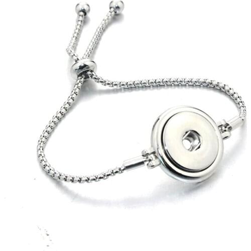 Newest Adjustable Snap Button Bracelet Metal European & American Charms Bracelet For Women 18mm Snap Button Jewelry 040616