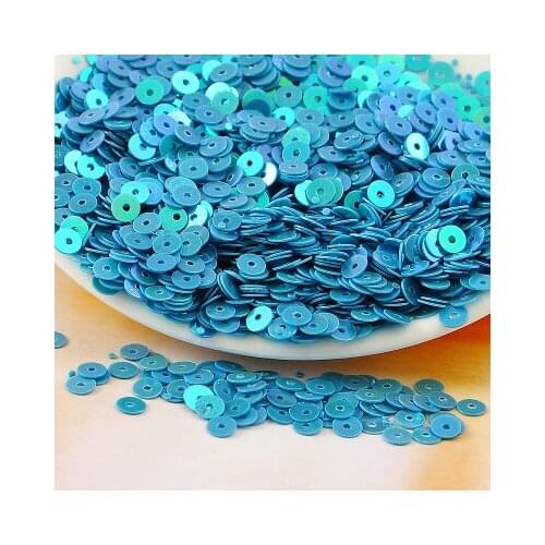 50g (10000pcs) 4mm Flat Round Sequins PVC Loose Flake Clothes DIY Accessories Middle Blue AB 2017 New