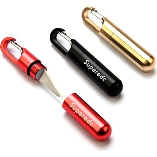 Cutting Tool Brass Multi-function EDC Portable Mini Tool Key Ring Pendant Tool Capsule Knife Tiny Cutting Tool For Camping