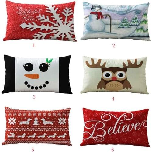 Christmas Rectangle Cotton Linter Pillow Cases Cushion Covers Home Decorative Pillow Cover Practical and Durable