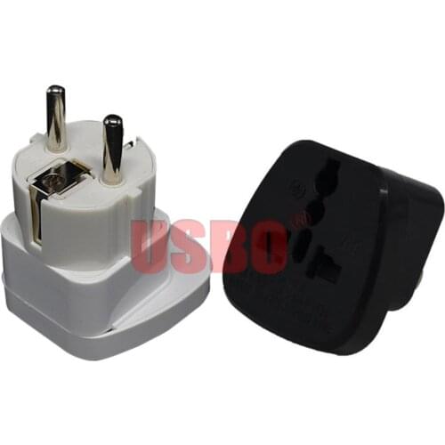 Universal Black White 4.8mm pin embedded electric plug AU UK US EU to EU travel adaptor plug socket converter with safety door