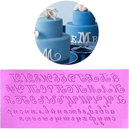3D Artistic Russian Letter Silicone Cake Fondant DIY Mold Handwriting Alphabet Candy Pudding Chocolate Kitchen Mould wholesale