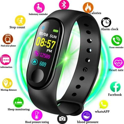 LIGE M4 Men Sports Waterproof Smart Watch Blood Pressure Heart Rate Monitor Smart Band Women Watch Fitness Tracker Pedometer