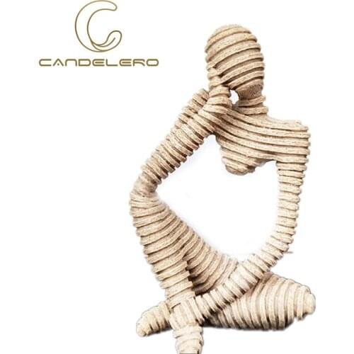 Thinker Statues Sculpture Gold Silver Sand Desk Decoration Figurine Living Room Decoration Figurines For Interior Ornaments Home