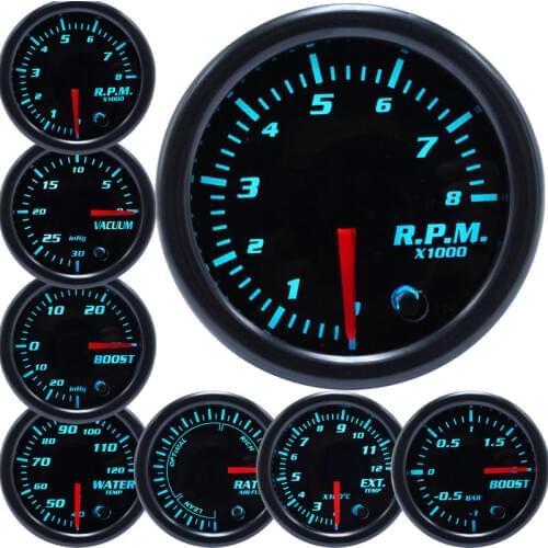 52mm Gauge Tachometer RPM Meter Boost/Water Temp/Oil Temp/Oil Pressure/Tachometer/Volt/Air Fuel Ratio/EGT/Vacuum Meter Gauge Car
