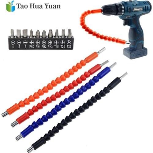 2pcs Flexible Shaft Drill Bit Extension Holder Link/Electronic Drill Hex Screwdriver Soft Shafts Driver Extend Rod Impact Tools