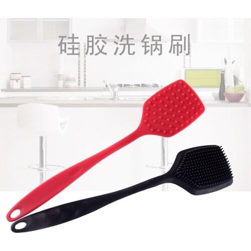 Long Handle Integrated Silicone Dishwasher, Kitchen Dish Brush, Utensil No Damage To The Pot, Hair
