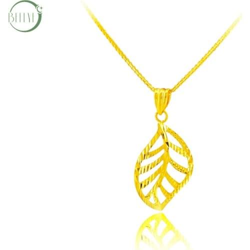 Beflye jewelry 18K pure gold pendant au750 Gold Leaf Pendant high end fashion classic Party Gift hot sale 2019