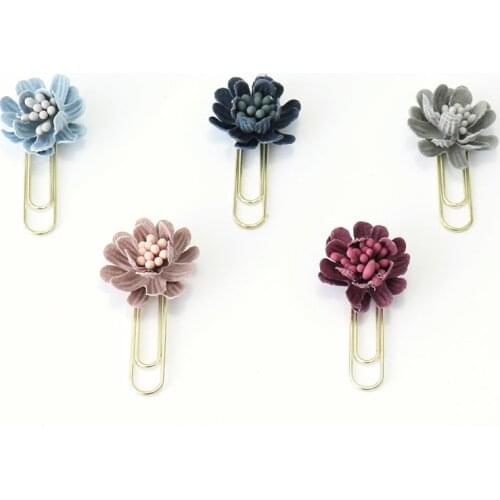 4pcs Modeling Flower Paper Clip Bookmark Note Holder Decor Paperclip Book Folder Memo Binder Planner Clips Office Stationery