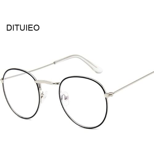 New Fashion Women Glasses Frame Women Men Black Eyeglasses Frame Vintage Round Clear Lens Glasses Optical Spectacle Frame