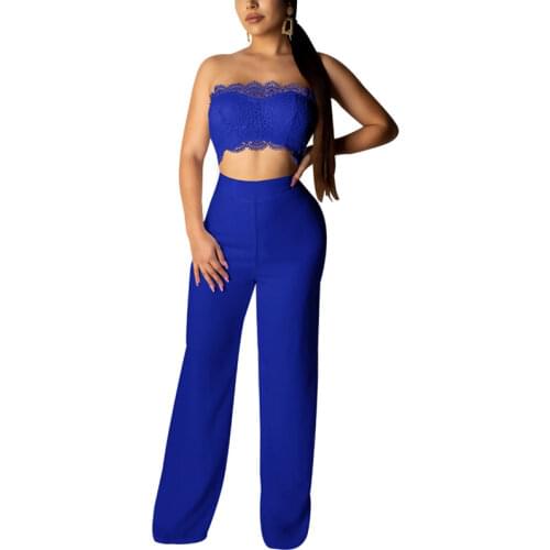 Summer Blue cool wide leg trousers sexy backless solid color womens jumpsuit sleeveless casual long jumpsuit five colors 2019