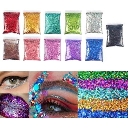 1Bag 50g Nail Sequins Shapes Mixed Iridescent Nail Glitter Flakes DIY Design Manicure Decorations for Nail Art/Craft/Makeup