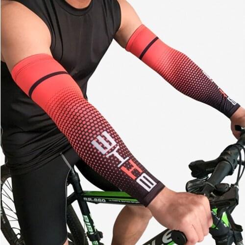 1Pair Cool Men Cycling Running UV Sun Protection Cuff Cover Protective Arm Sleeve Bike Sport Arm Warmers Sleeves