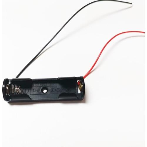 1Pcs/lot Single AA Battery Holder, 1 X 1.5V AA Battery Storage Box Case Holder, AA Battery Holder with Leads Wires