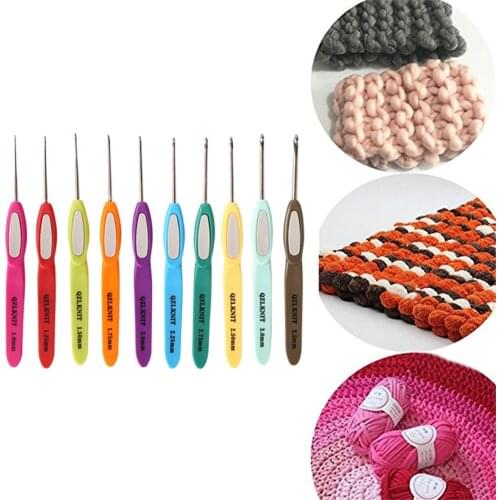 10pcs 1.0mm-3.5mm Needles Set Crochet Hooks Sewing Accessories DIY Weave Sweater Chunky Yarn Stitch Knitting Tool